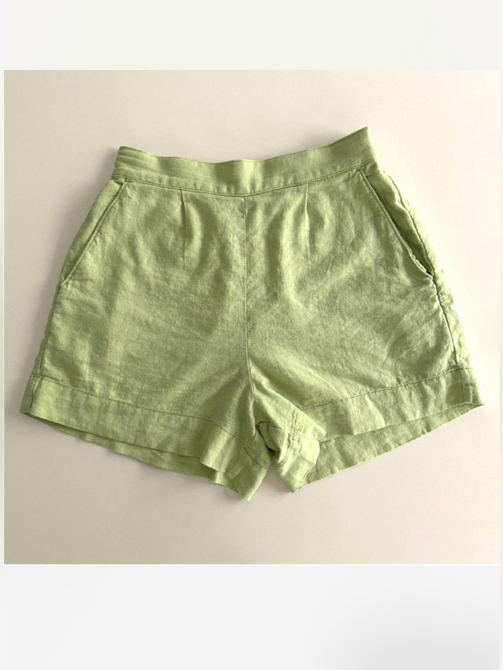 Abercrombie Linen Blend Lime Shorts